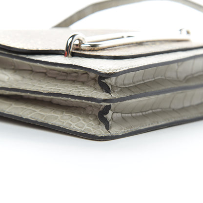 Hermes Matte Alligator Lizard Mini Sac Roulis Ombre Gris Perle 15 of 17