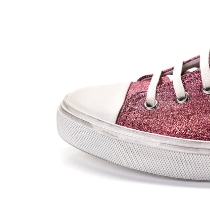 Saint Laurent Rubber Glitter Bedford Hightop Sneakers 37.5 Pink White 3 of 12