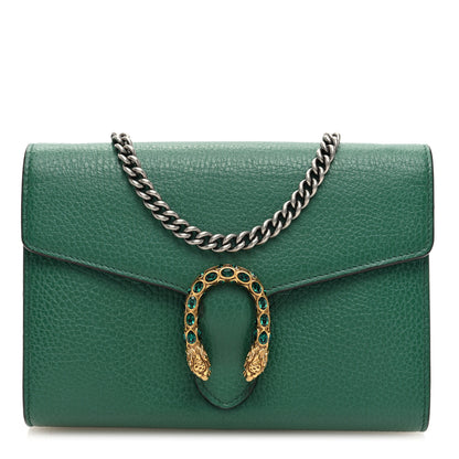Gucci Calfskin Mini Dionysus Chain Wallet Emerald 1 of 9