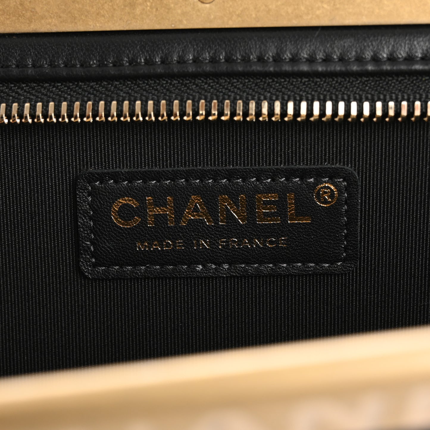 Lambskin Metallic Calfskin Crocodile Embossed Clutch Black Gold