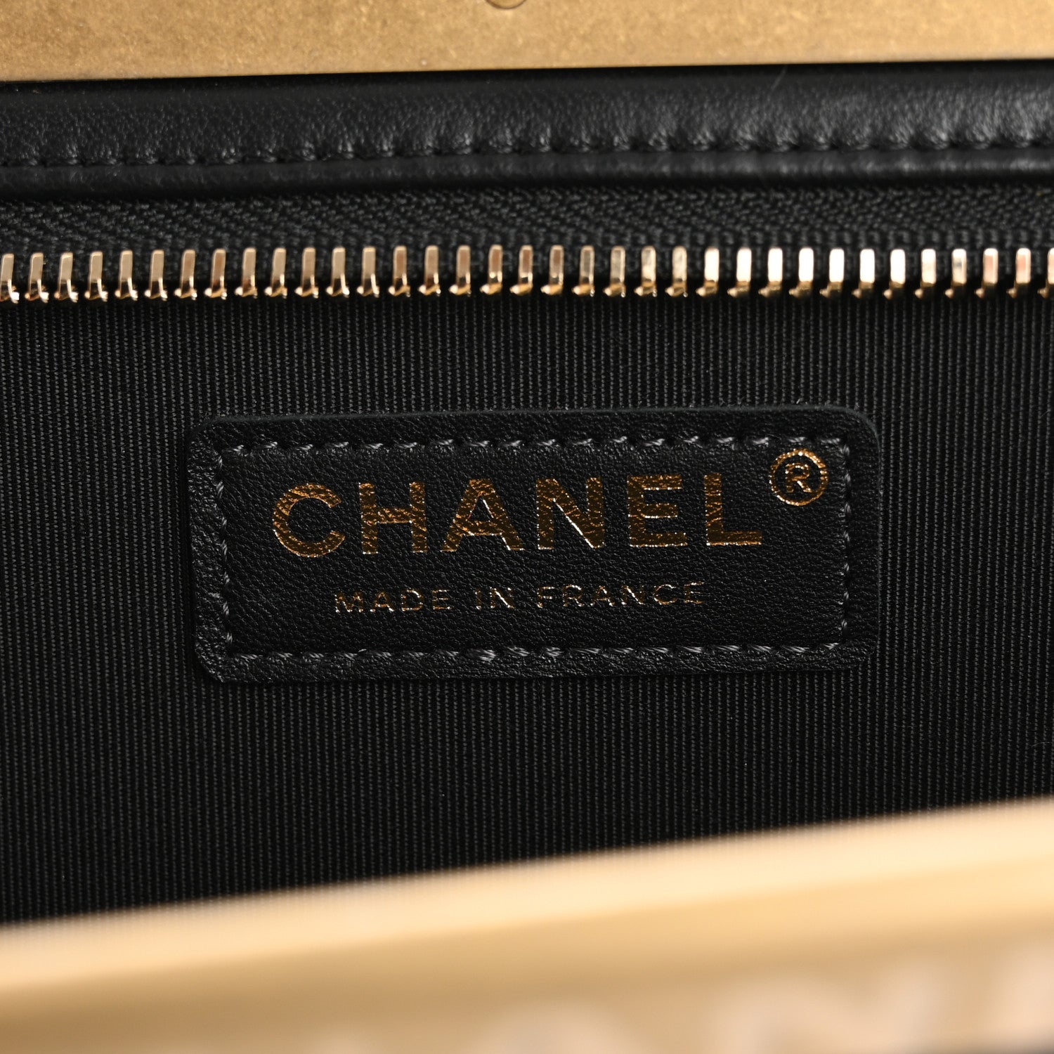 Chanel Lambskin Metallic Calfskin Crocodile Embossed Clutch Black Gold 6 of 12