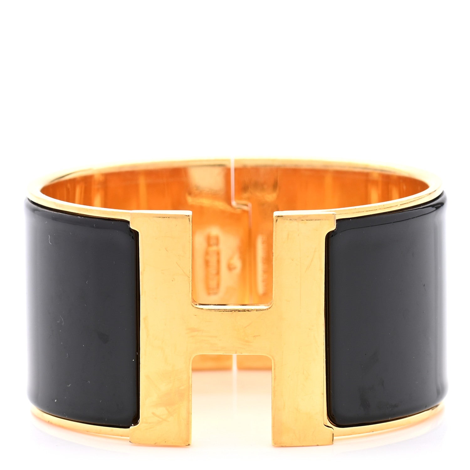 Hermes Enamel Extra Wide Clic Clac H Bracelet GM Black 1 of 5