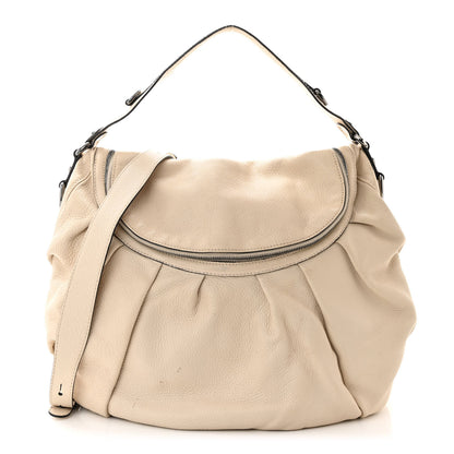 Gucci Pebbled Calfskin Medium Icon Bit Shoulder Bag Ivory 1 of 17