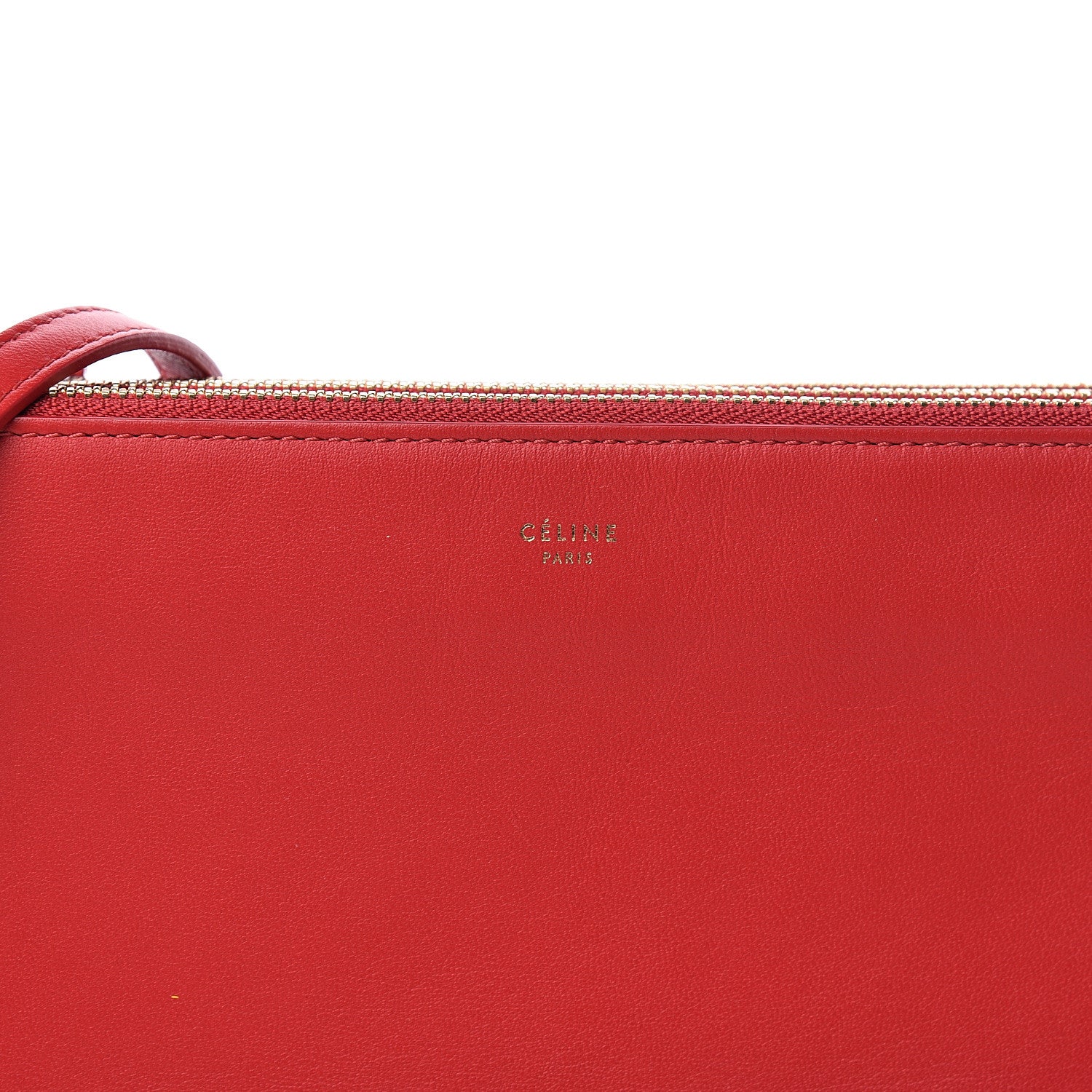 Celine Lambskin Large Trio Crossbody Bag Red 9 of 11