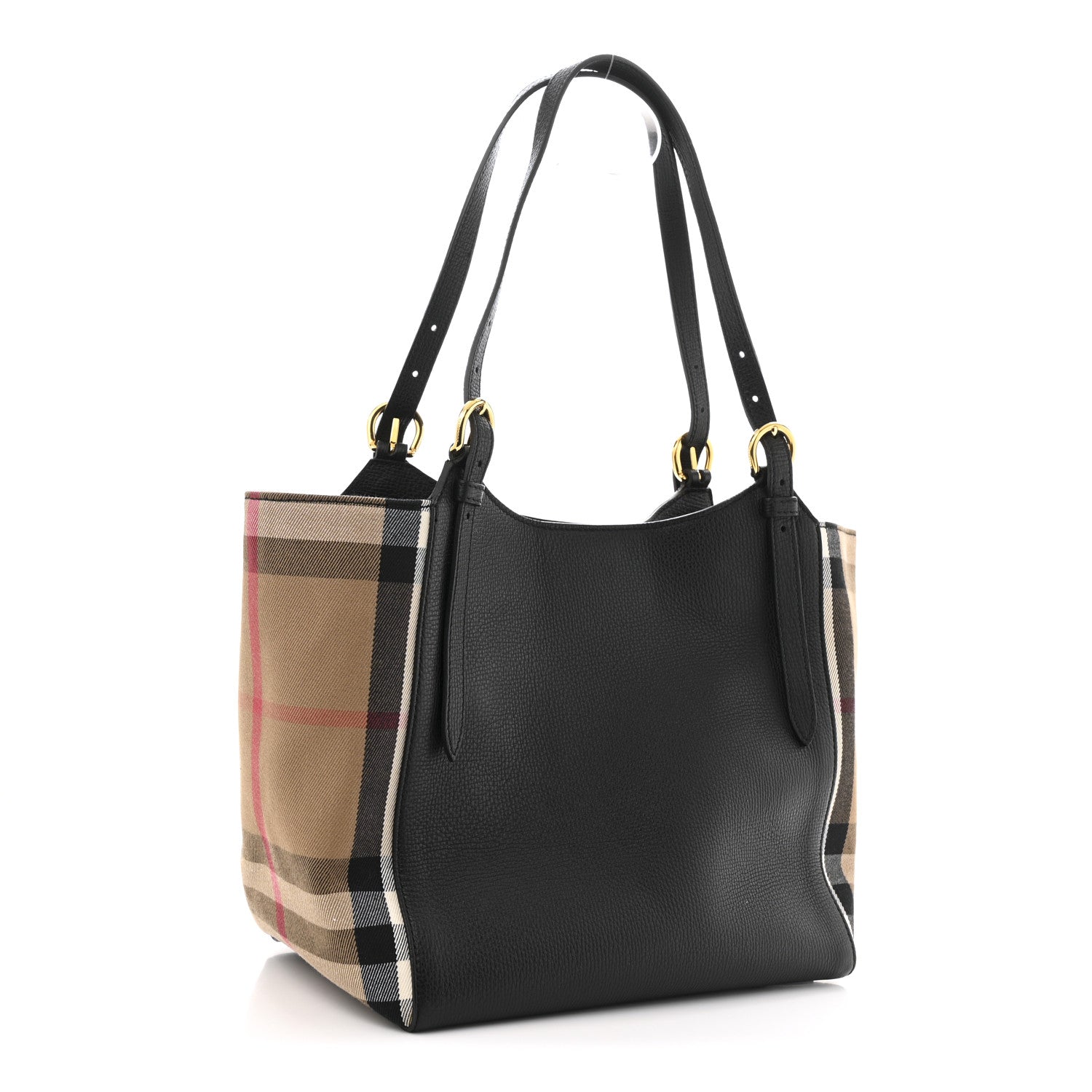 Burberry Grainy Calfskin House Check Small Canterbury Black 3 of 12