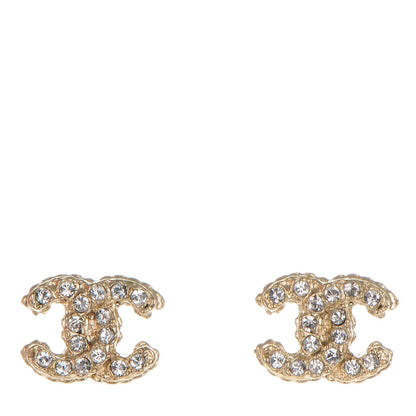 Chanel Crystal Timeless CC Earrings Gold 1 of 4