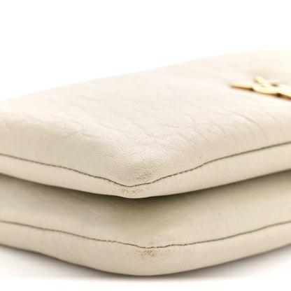 Saint Laurent Padded Lambskin Mini Calypso Wallet On Chain WOC Crema Soft 7 of 11