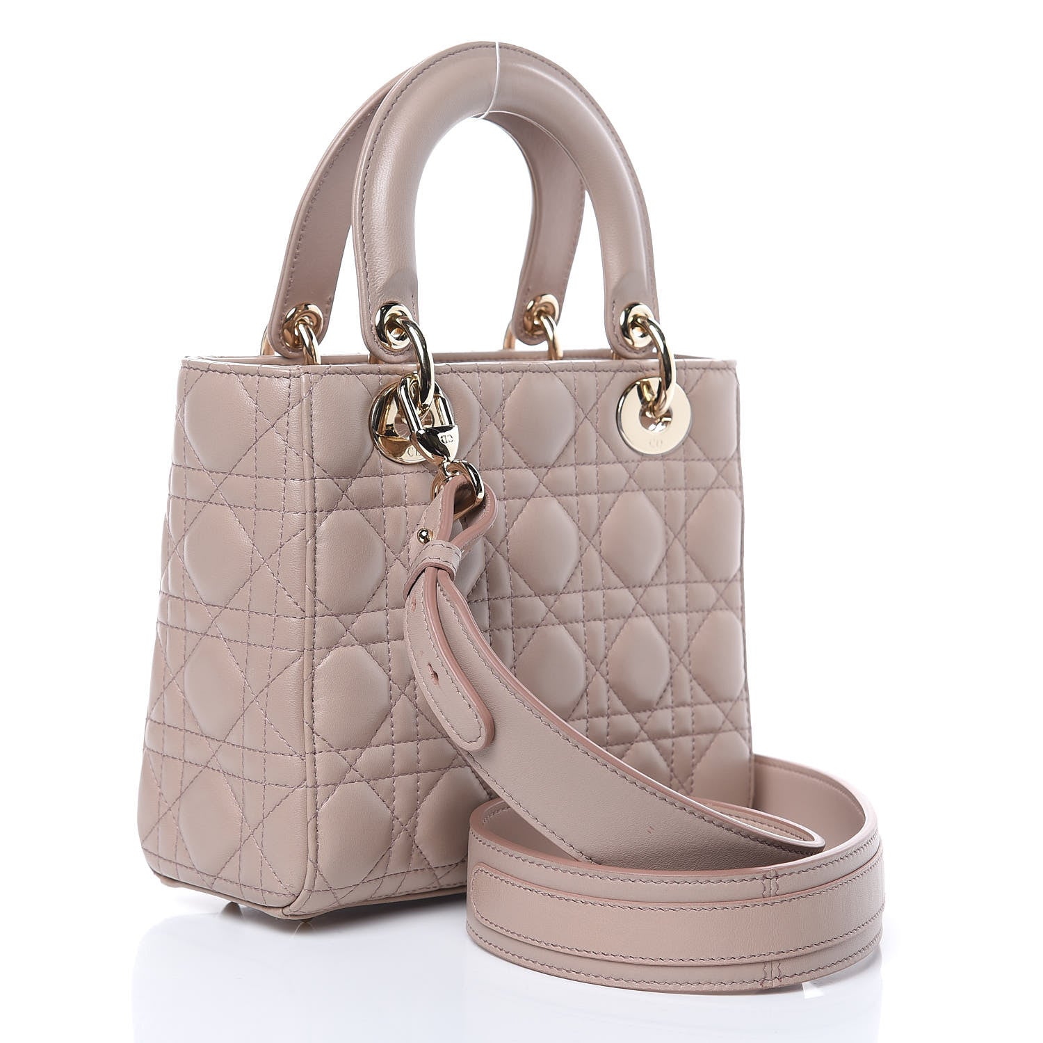 Christian Dior Lambskin Cannage Small Lucky Badges My Lady Dior Taupe 3 of 13