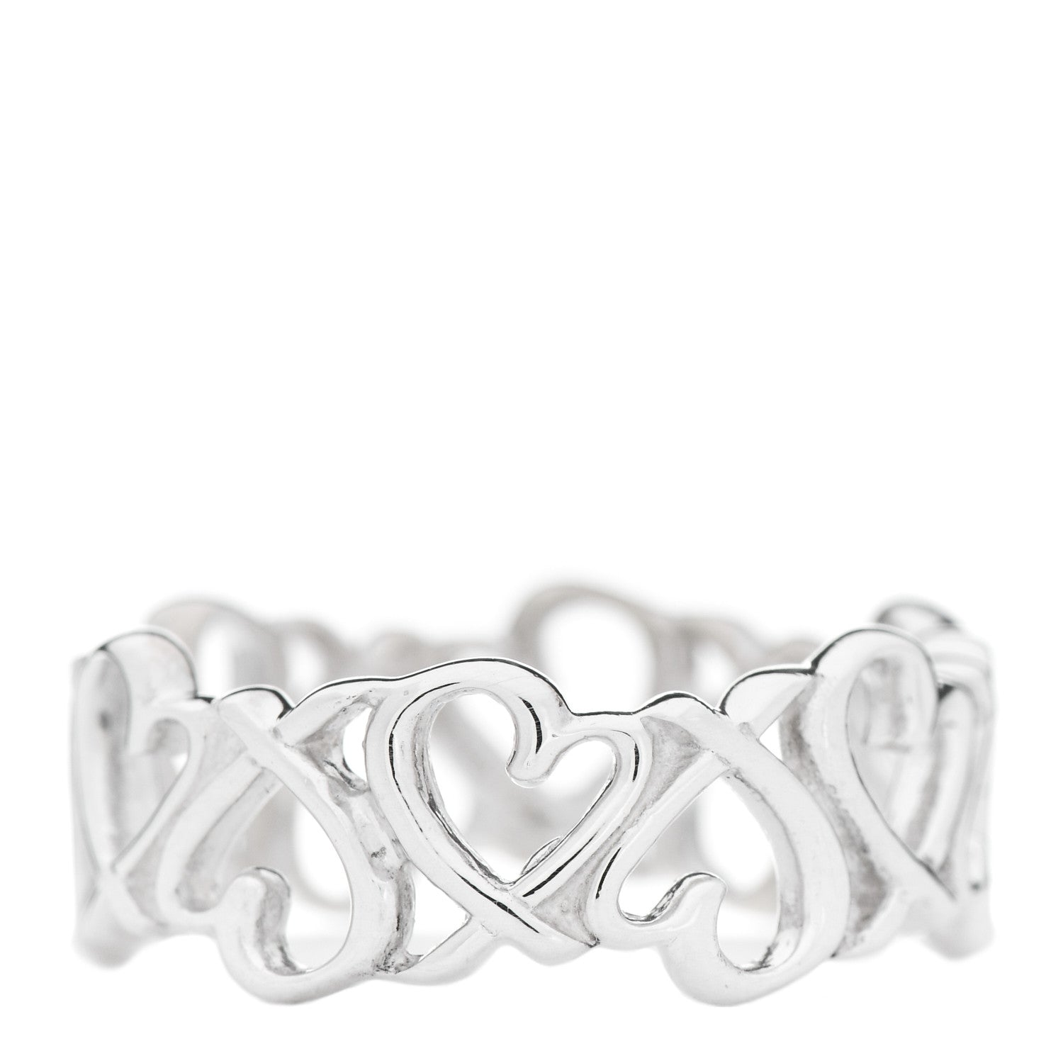 Tiffany Sterling Silver Paloma Picasso Loving Heart Band Ring 51 5.75 1 of 4