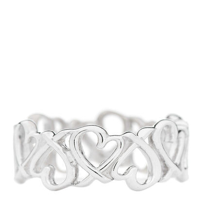 Tiffany Sterling Silver Paloma Picasso Loving Heart Band Ring 51 5.75 1 of 4