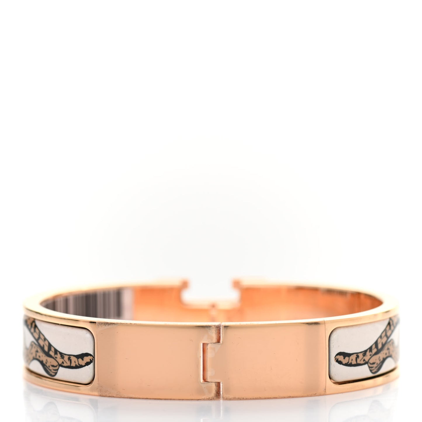 Enamel Narrow Print Guepards Clic Clac H Bracelet PM Sable