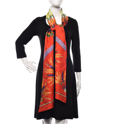 Hermes Silk Brazil Maxi Twilly Rouge Vif Violet Vert 2 of 4
