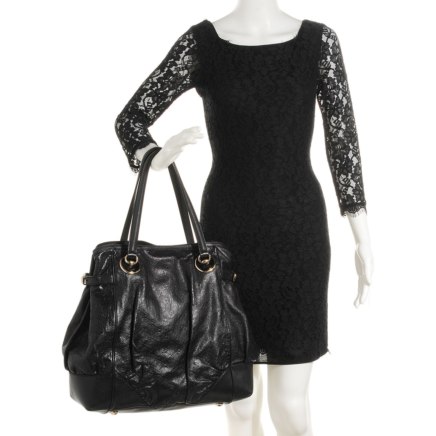 Gucci Guccissima Large Full Moon Tote Black 2 of 7