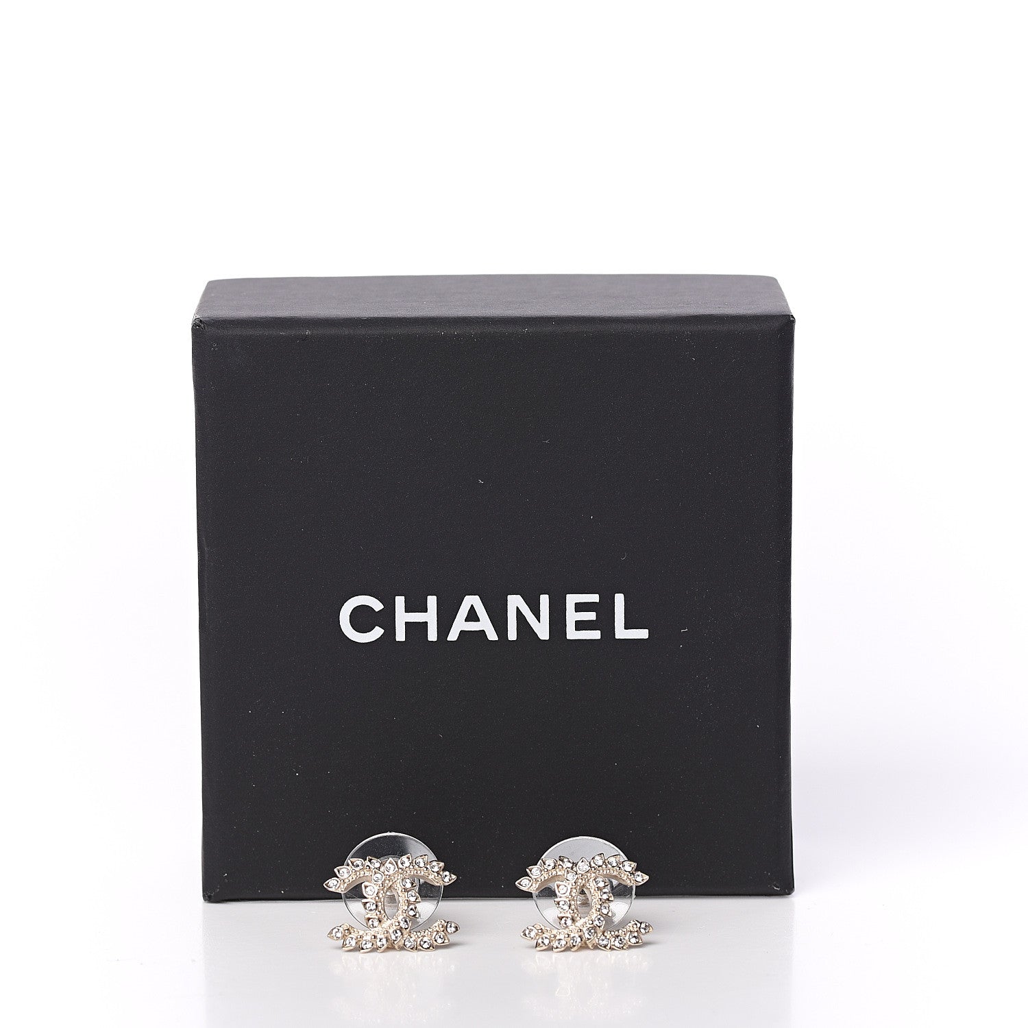 Chanel Strass Crystal Dazzling Wheat CC Earrings Gold 4 of 4