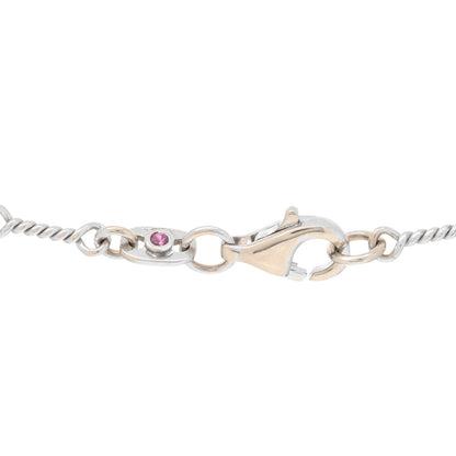 Roberto Coin 18K White Gold Diamond By the Inch Seven Station Dog Bone Necklace 3 of 3