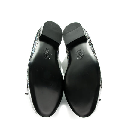 Chanel Metallic Calfskin Hologram Cap Toe Ballerina Flats 38.5 Silver 5 of 7