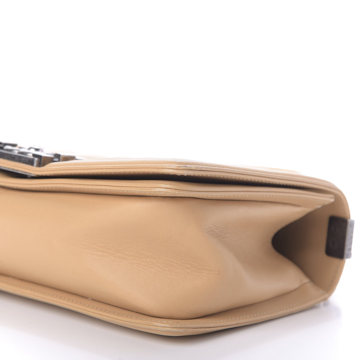 Chanel Calfskin Chevron Medium Boy Flap Beige 7 of 10