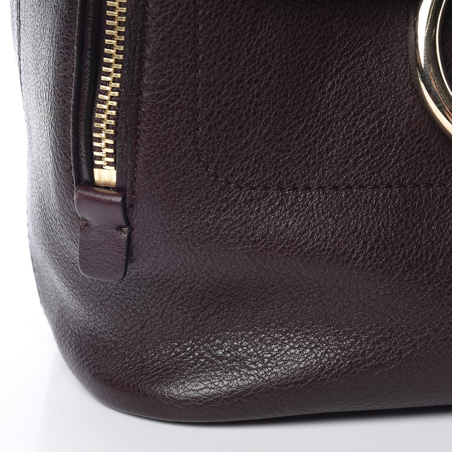Suede Calfskin Small Faye Backpack Carbon Brown