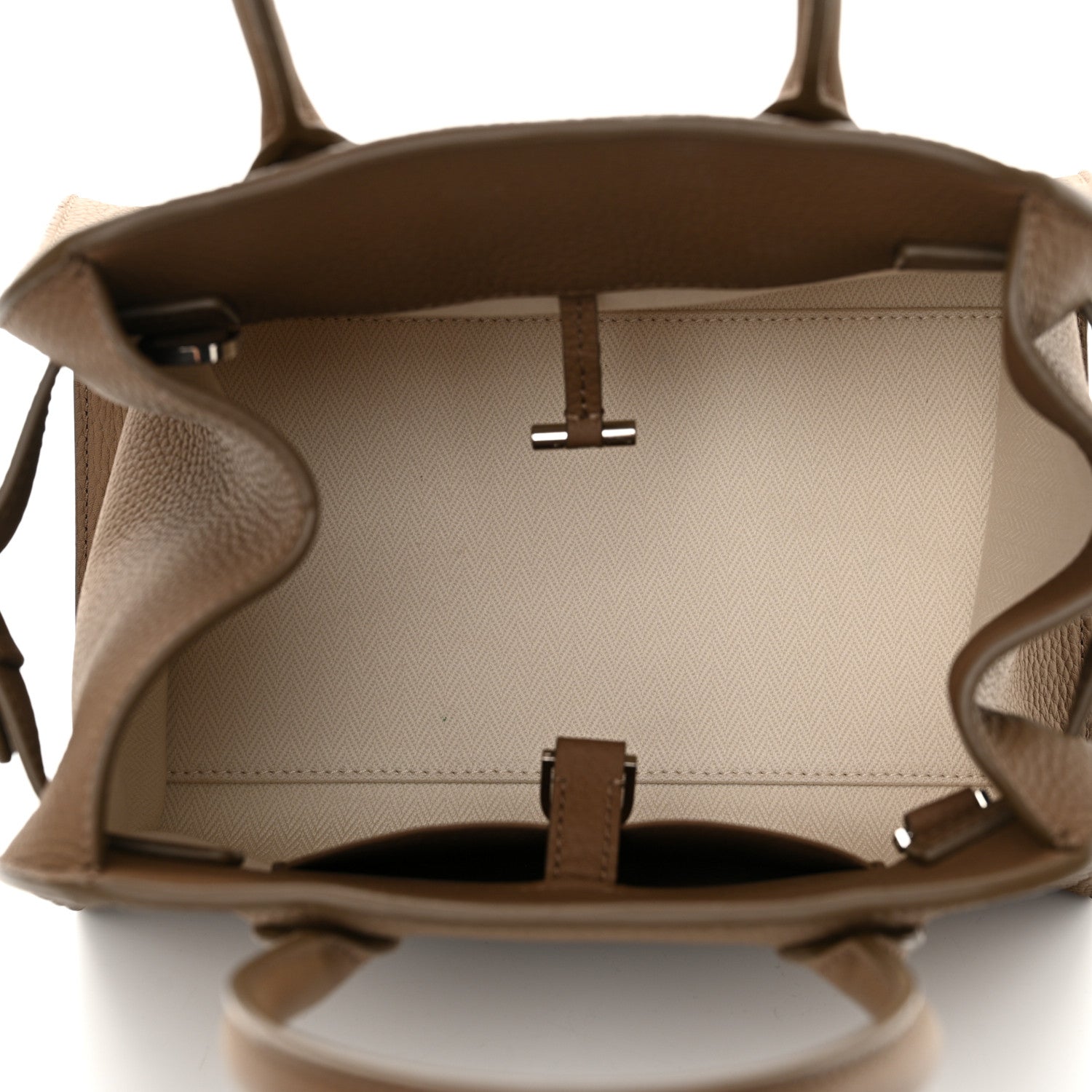 The Row Grained Calfskin Soft Margaux 10 Bag Dark Taupe 5 of 11
