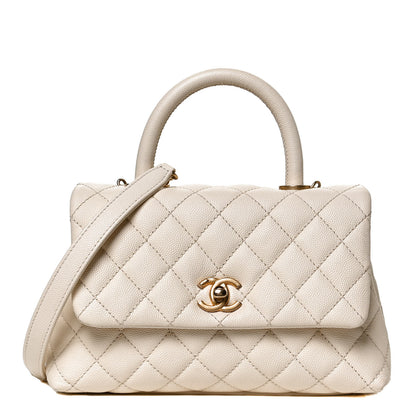 Chanel Caviar Quilted Mini Coco Handle Flap Light Beige 1 of 9
