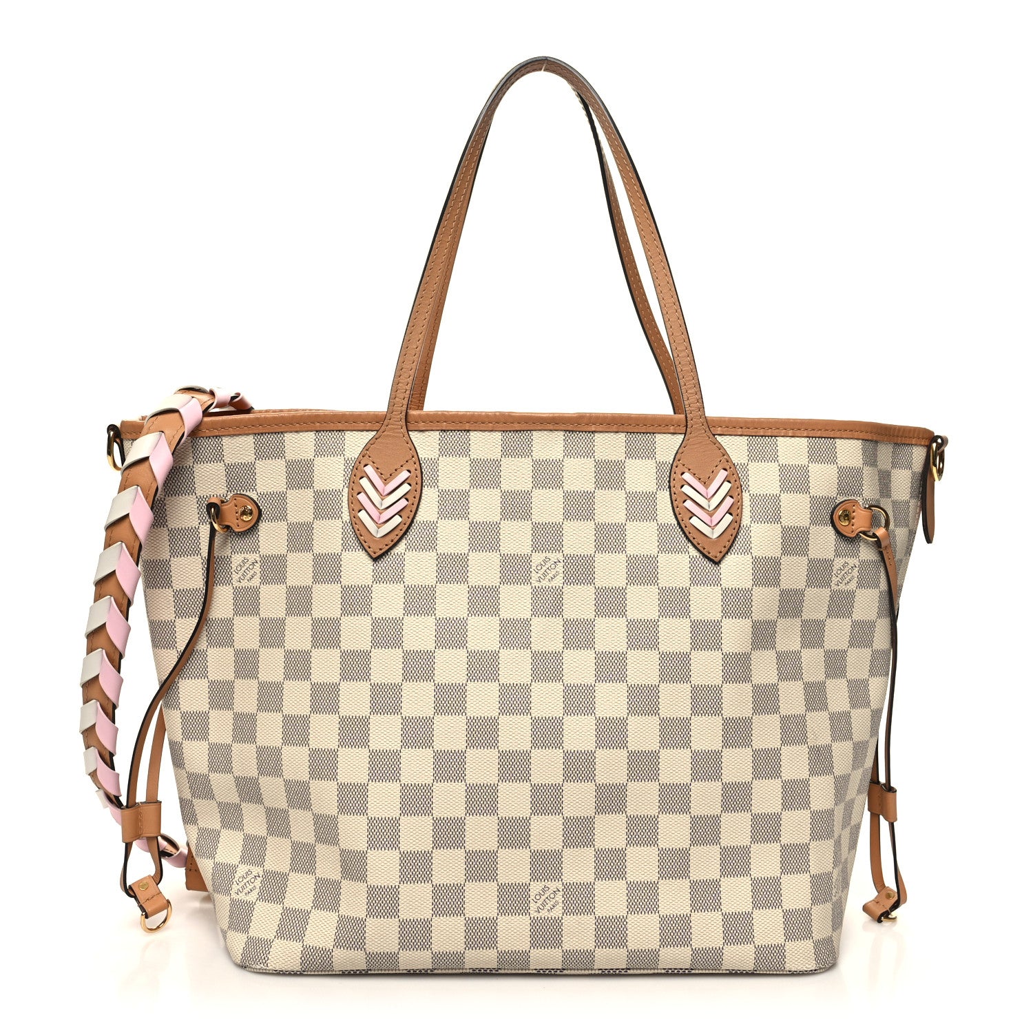 Louis Vuitton Damier Azur Braided Neverfull MM Orange 1 of 9