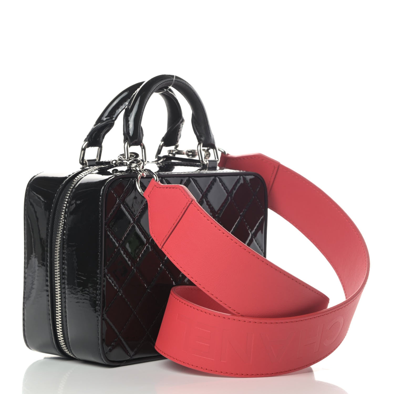 Chanel Patent Quilted Travel Kit Vanity Case Black 2 of 4
