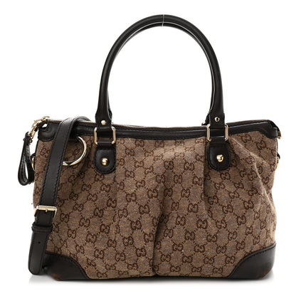 Gucci Monogram Medium Sukey Top Handle Dark Brown 1 of 28