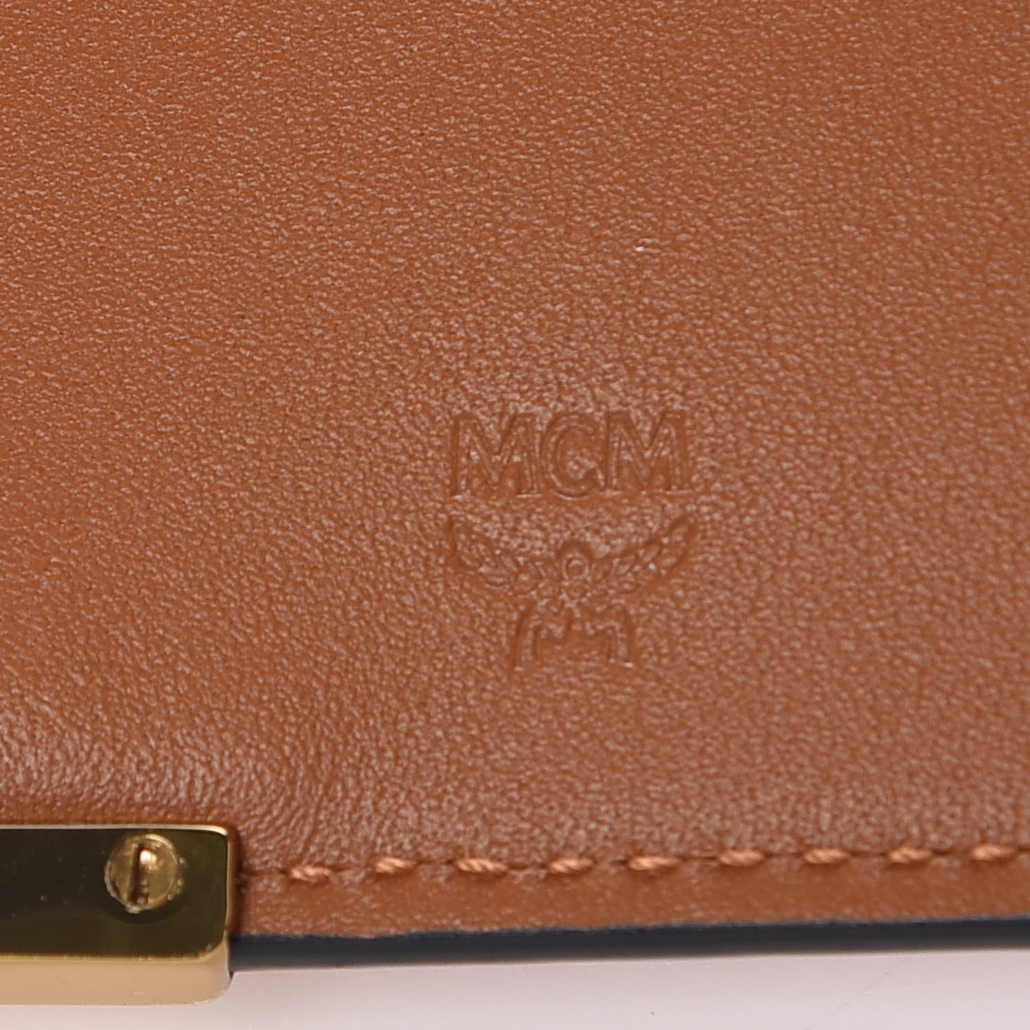 MCM Calfskin Patricia Strap Wallet Cognac 7 of 11