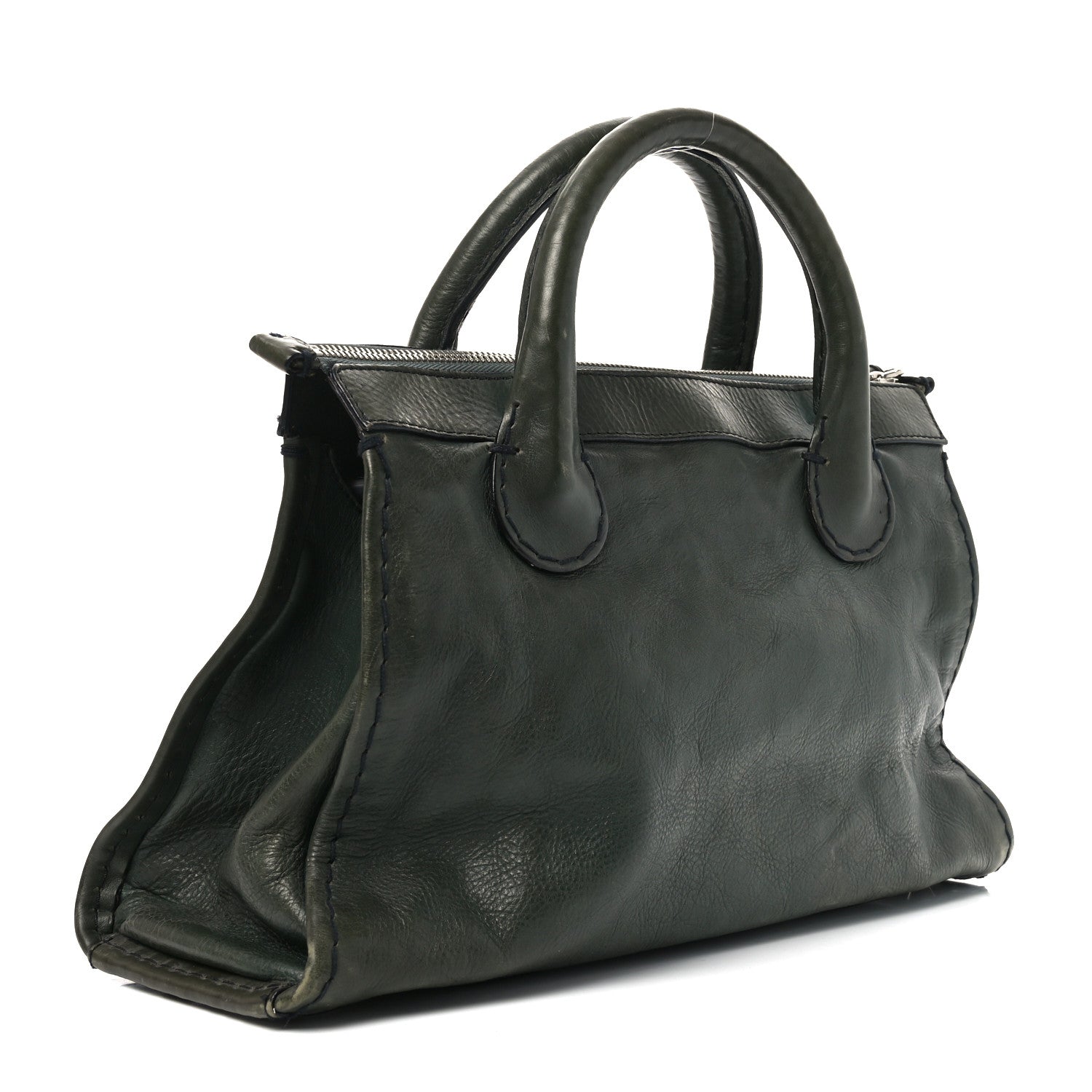 Chloe Shiny Tanned Calfskin Edith Satchel Deep Khaki 2 of 10
