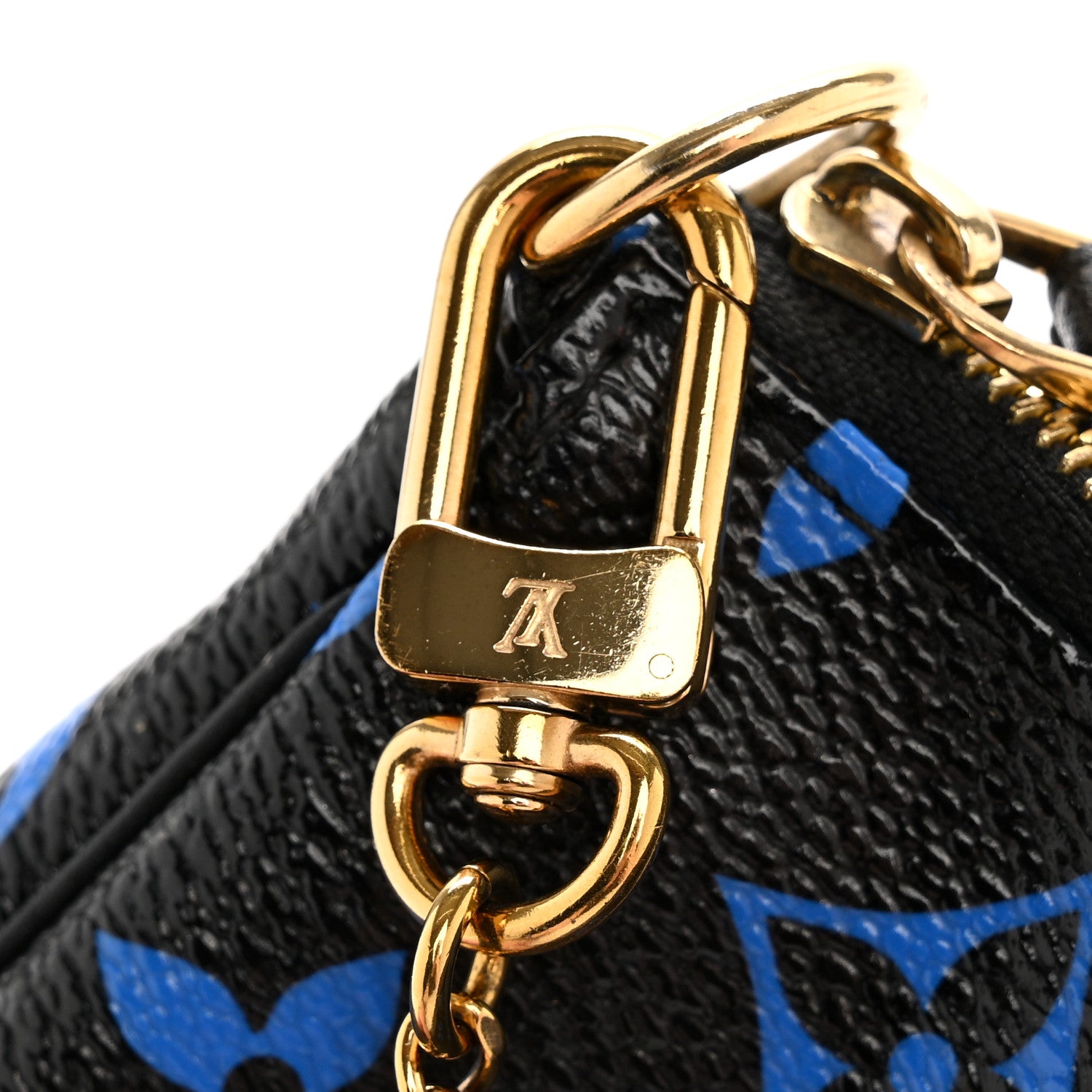 Louis Vuitton Colored Monogram Mini Pochette Accessories Blue Black 8 of 9