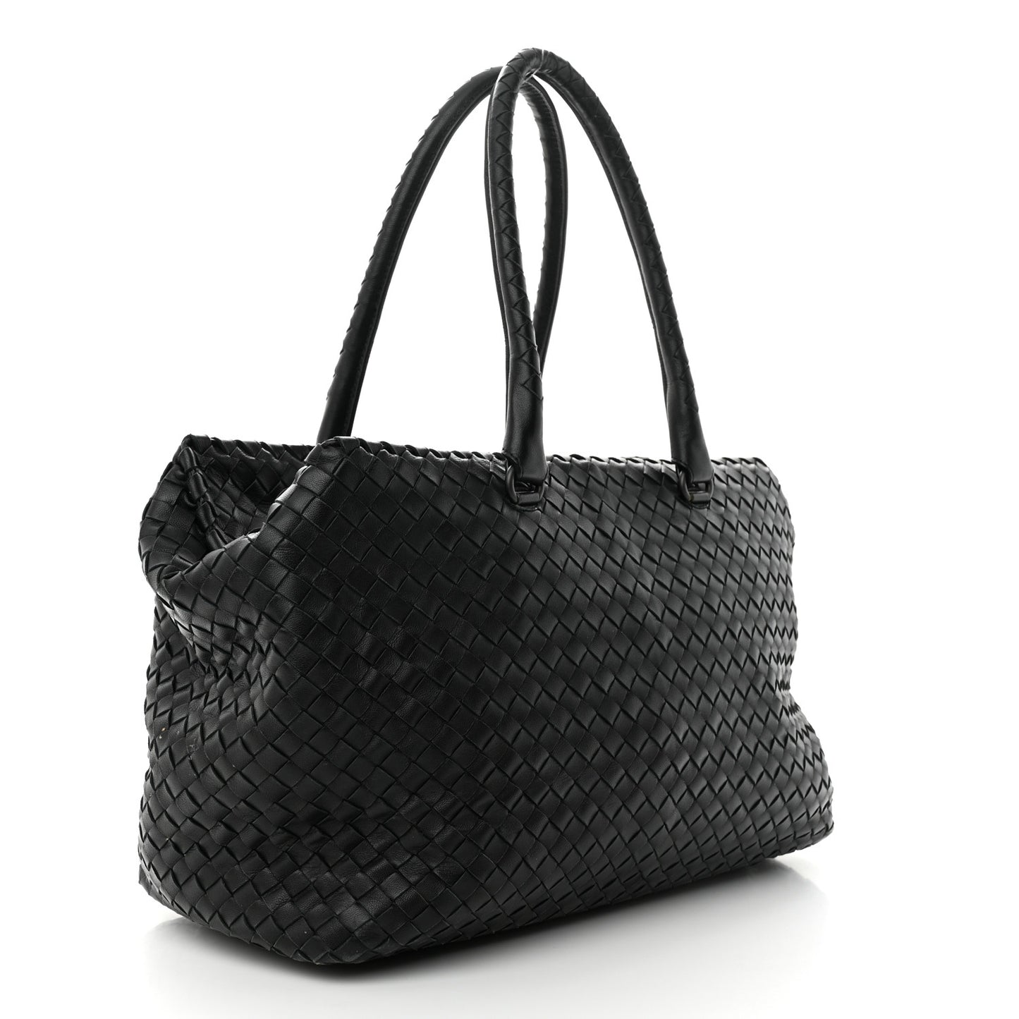 Nappa Intrecciato Ayers Brick Tote Black