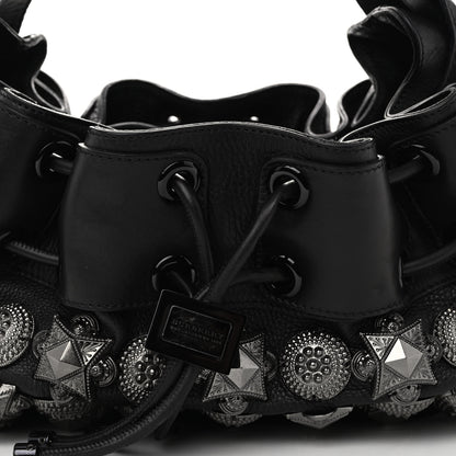 Burberry Calfskin Mason Warrior Studded Hobo Black 7 of 9