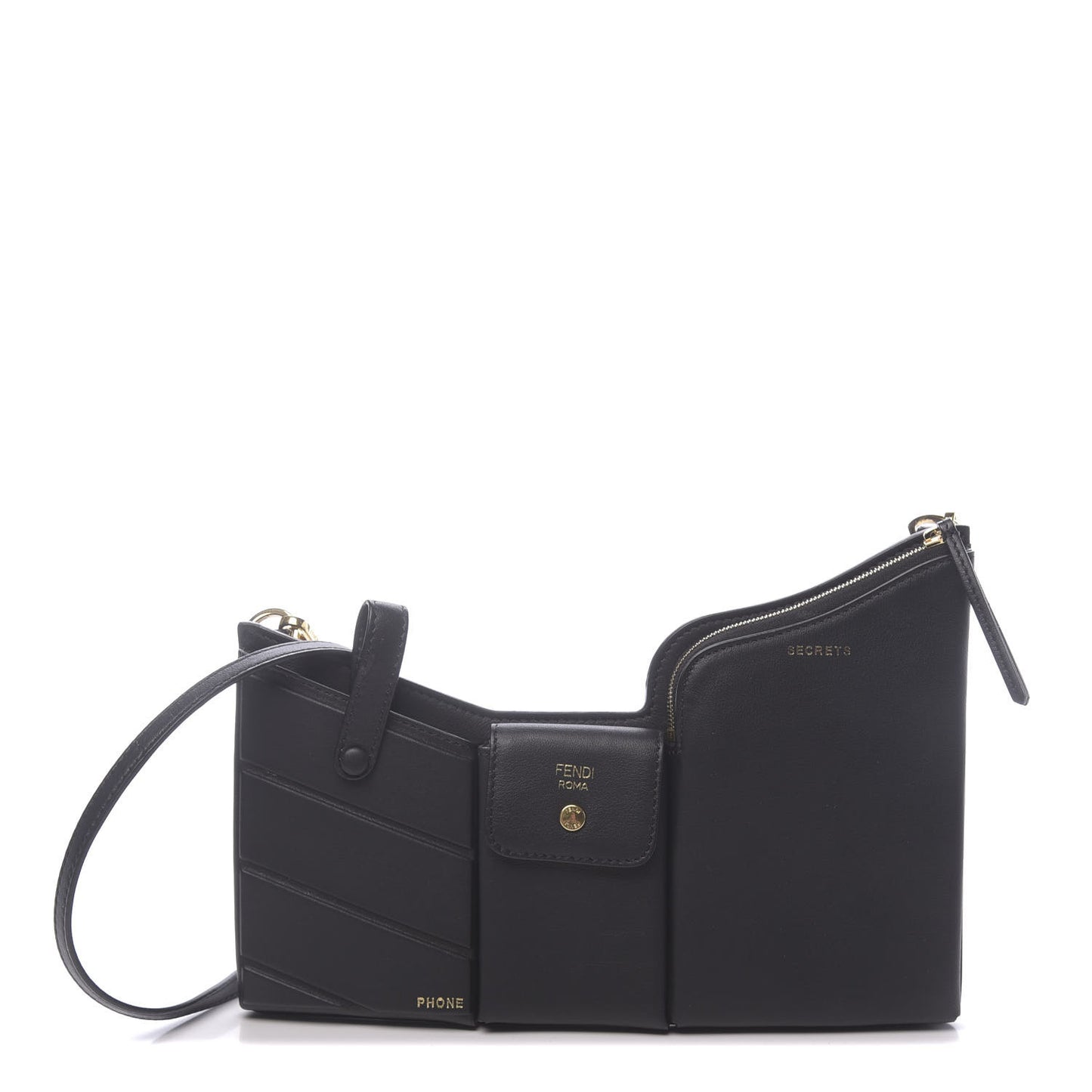 Vitello Grace 3 Pocket Mini Crossbody Bag Matte Black
