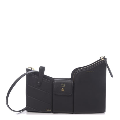Fendi Vitello Grace 3 Pocket Mini Crossbody Bag Matte Black 1 of 12