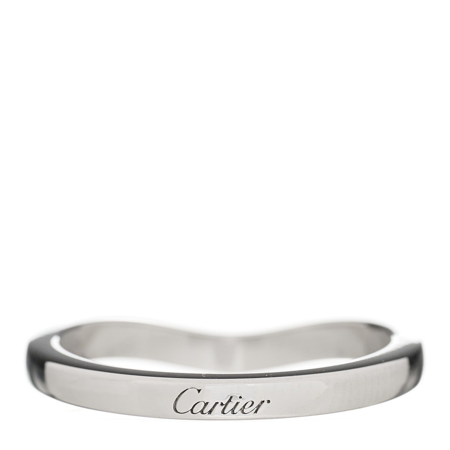 Cartier Platinum 2mm Ballerine Curved Wedding Band Ring 47 4 2 of 4