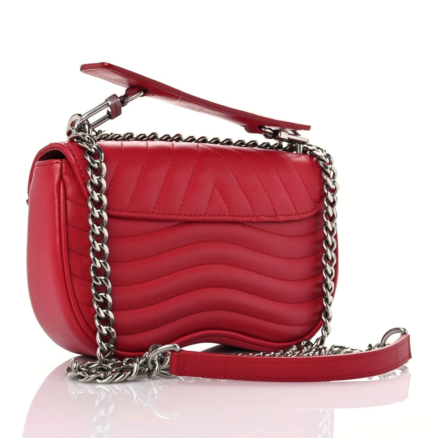 Louis Vuitton Calfskin Love Lock New Wave Chain PM Red 3 of 10