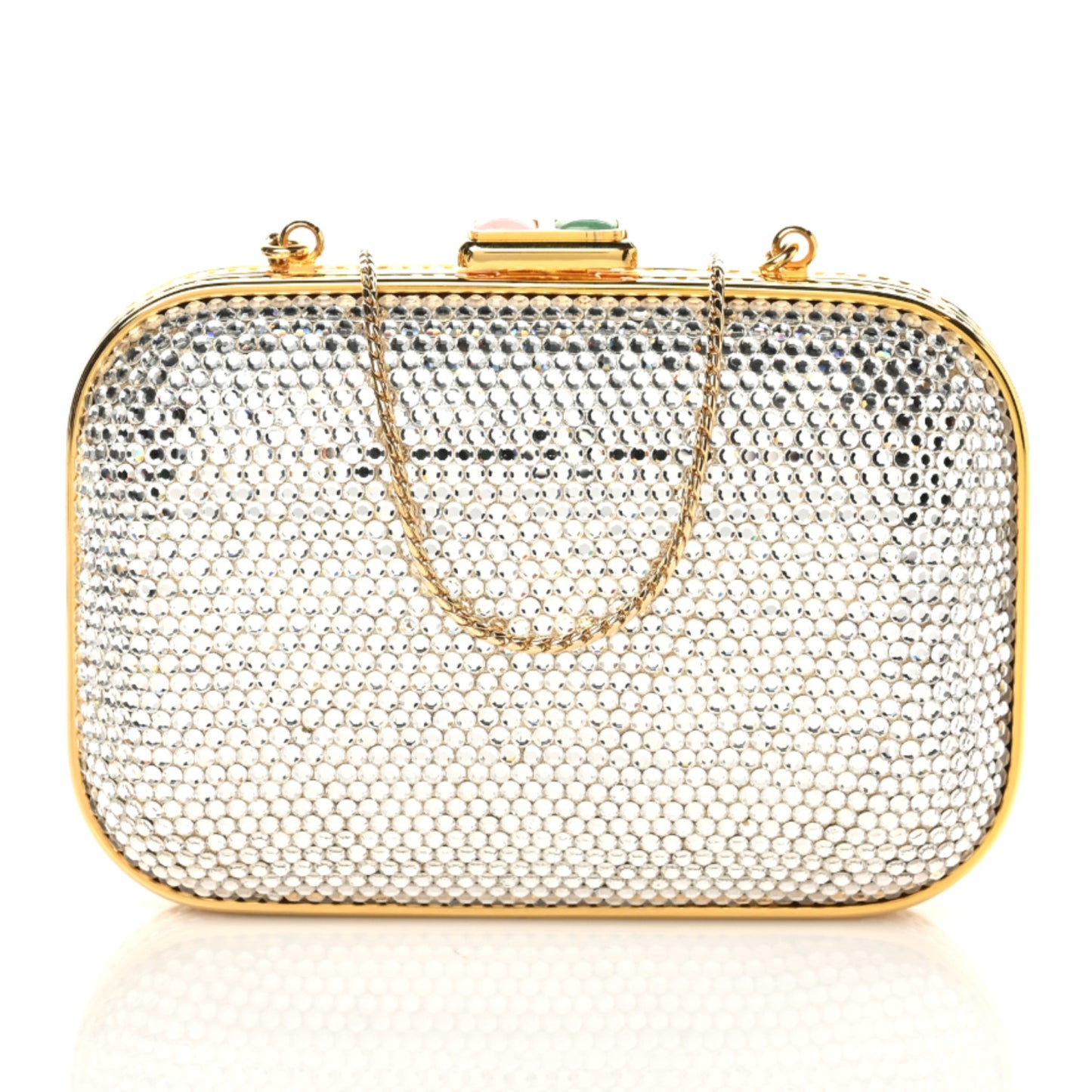 Swarovski Crystal Minaudiere Clutch Gold