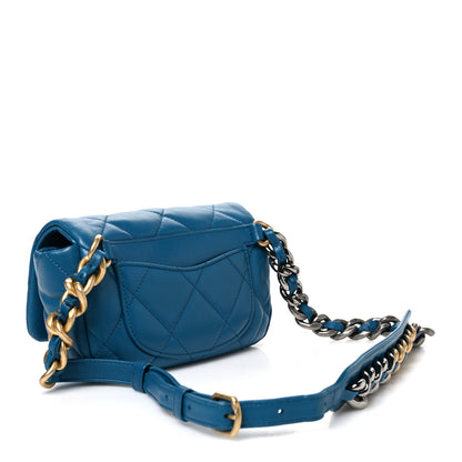 Chanel Lambskin Quilted Chanel 19 Waist Bag Blue 2 of 9