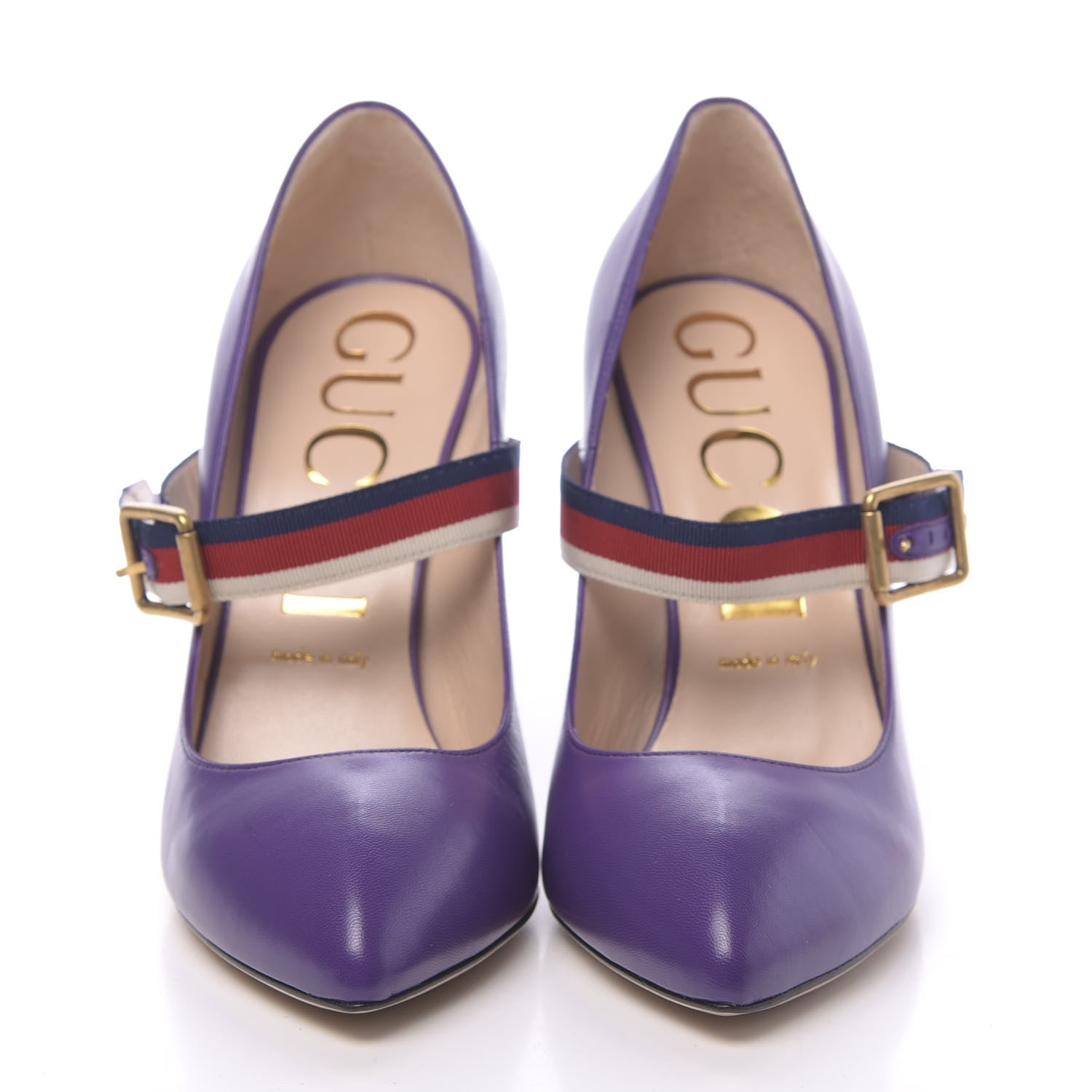 Gucci Malaga Kid Sylvie High Heel Pumps 40 Shine Purple 2 of 9