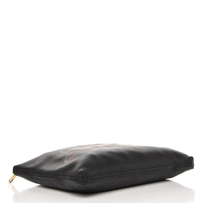 Gucci Pebbled Calfskin Medium Logo Portfolio Clutch Black 4 of 7
