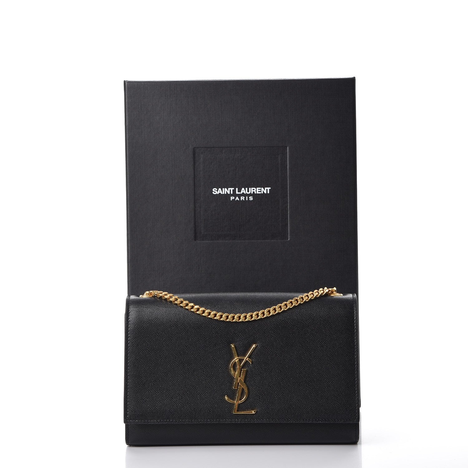 Saint Laurent Grain De Poudre Medium Classic Monogram Kate Satchel Black 11 of 11