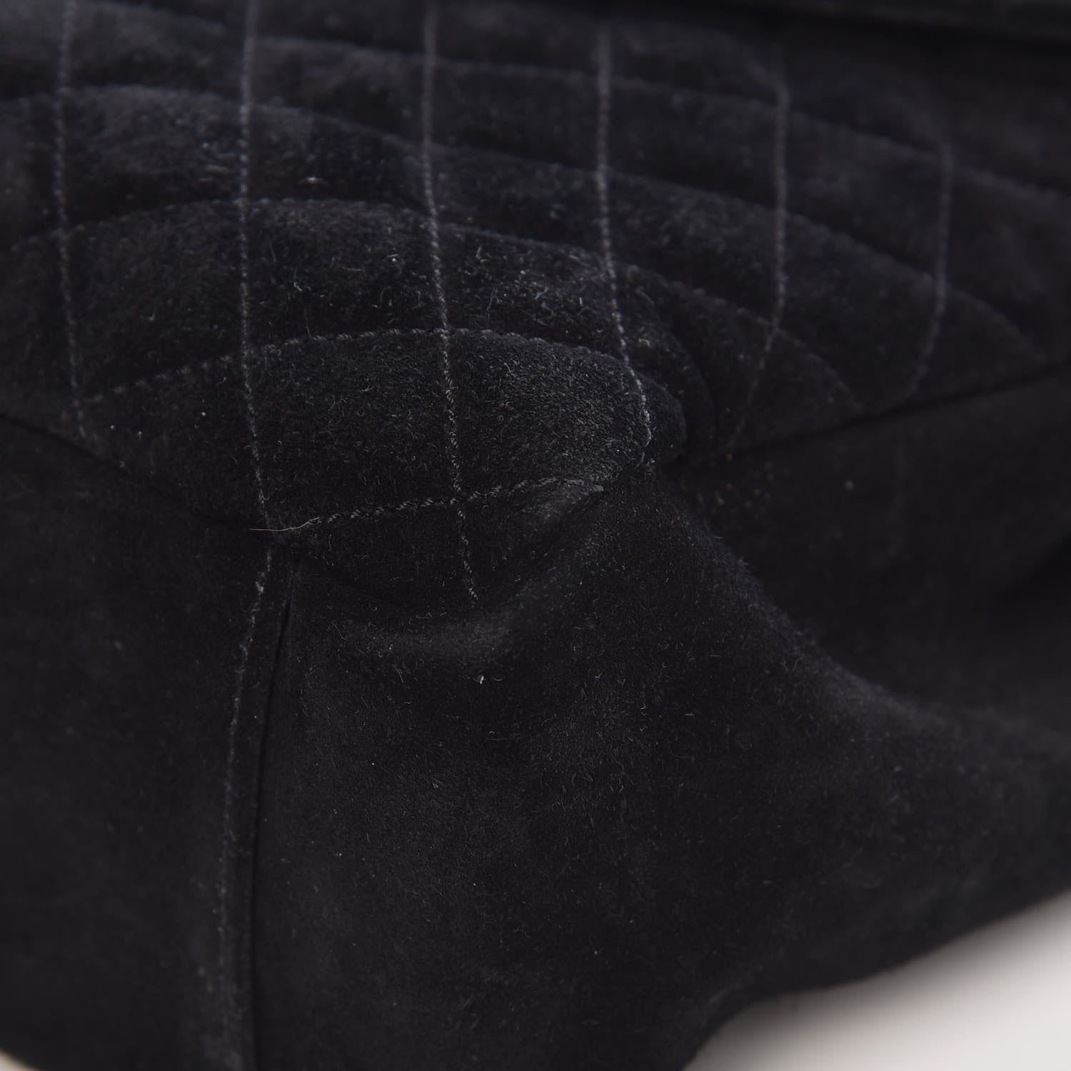 Saint Laurent Suede Mixed Matelasse Triquilt Large Monogram Envelope Satchel Black 13 of 19