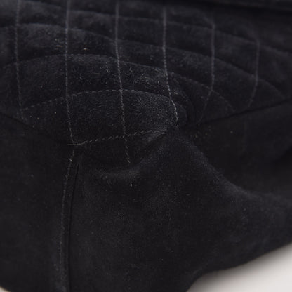 Saint Laurent Suede Mixed Matelasse Triquilt Large Monogram Envelope Satchel Black 13 of 19