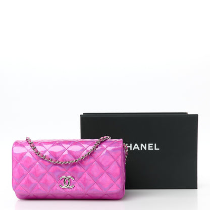 Chanel Iridescent Mirror Goatskin Quilted Clutch With Chain Pink 12 of 12