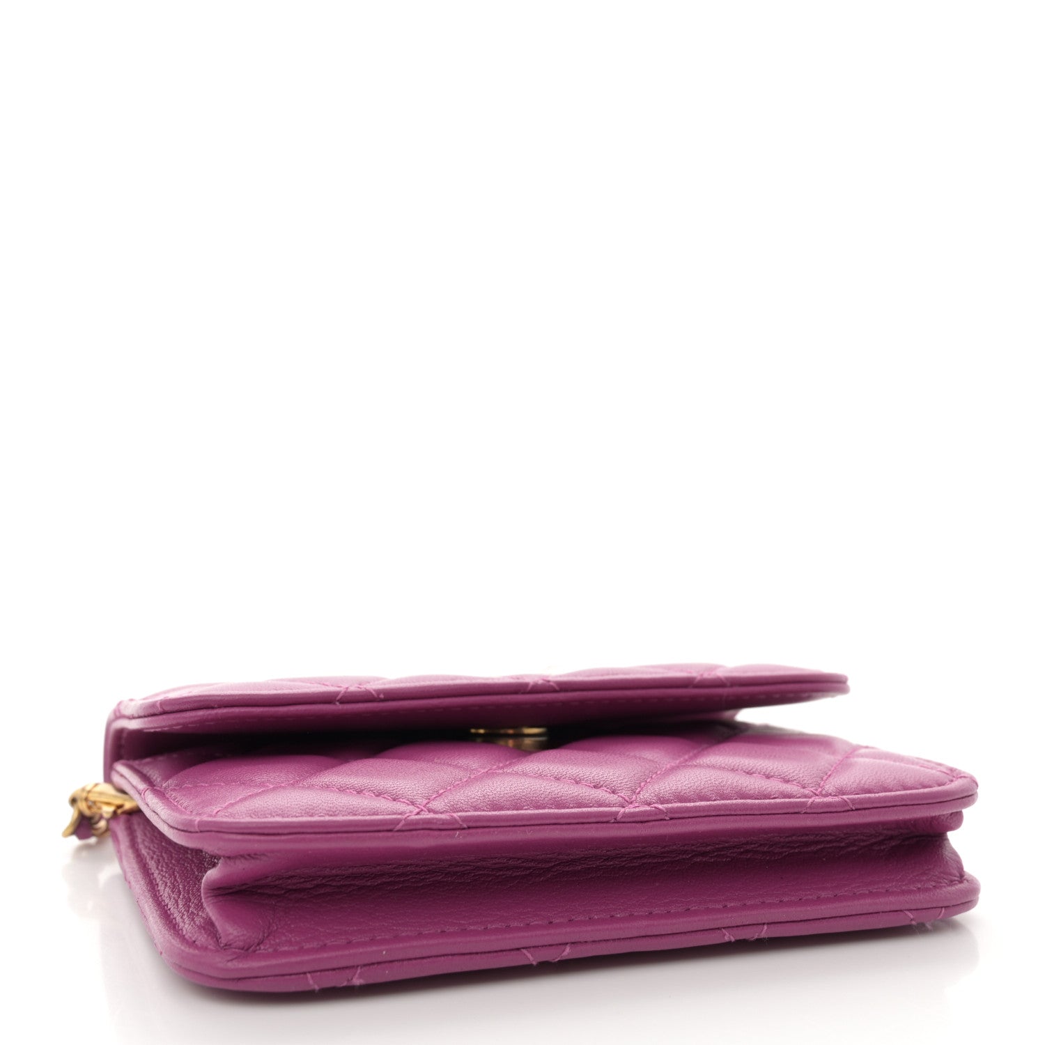 Chanel Lambskin Quilted Pearl Crush Clutch With Chain Purple 4 of 12