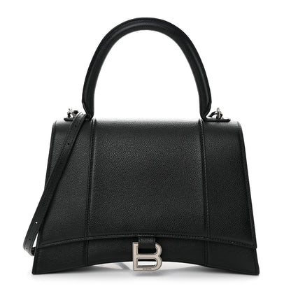 Balenciaga Grained Calfskin Medium Hourglass Top Handle Bag Black 1 of 19