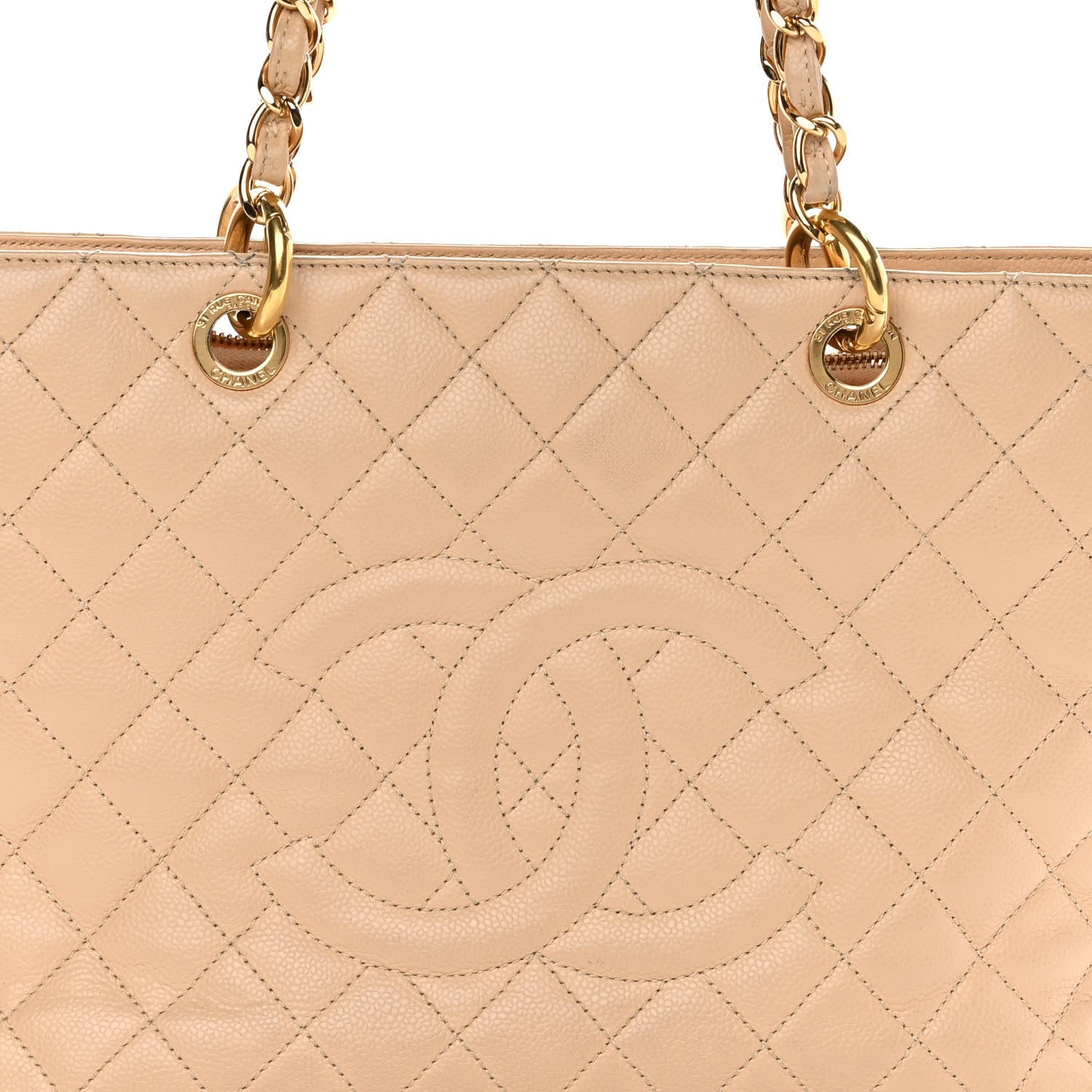 Chanel Caviar Quilted Grand Shopping Tote GST Beige Clair 8 of 14