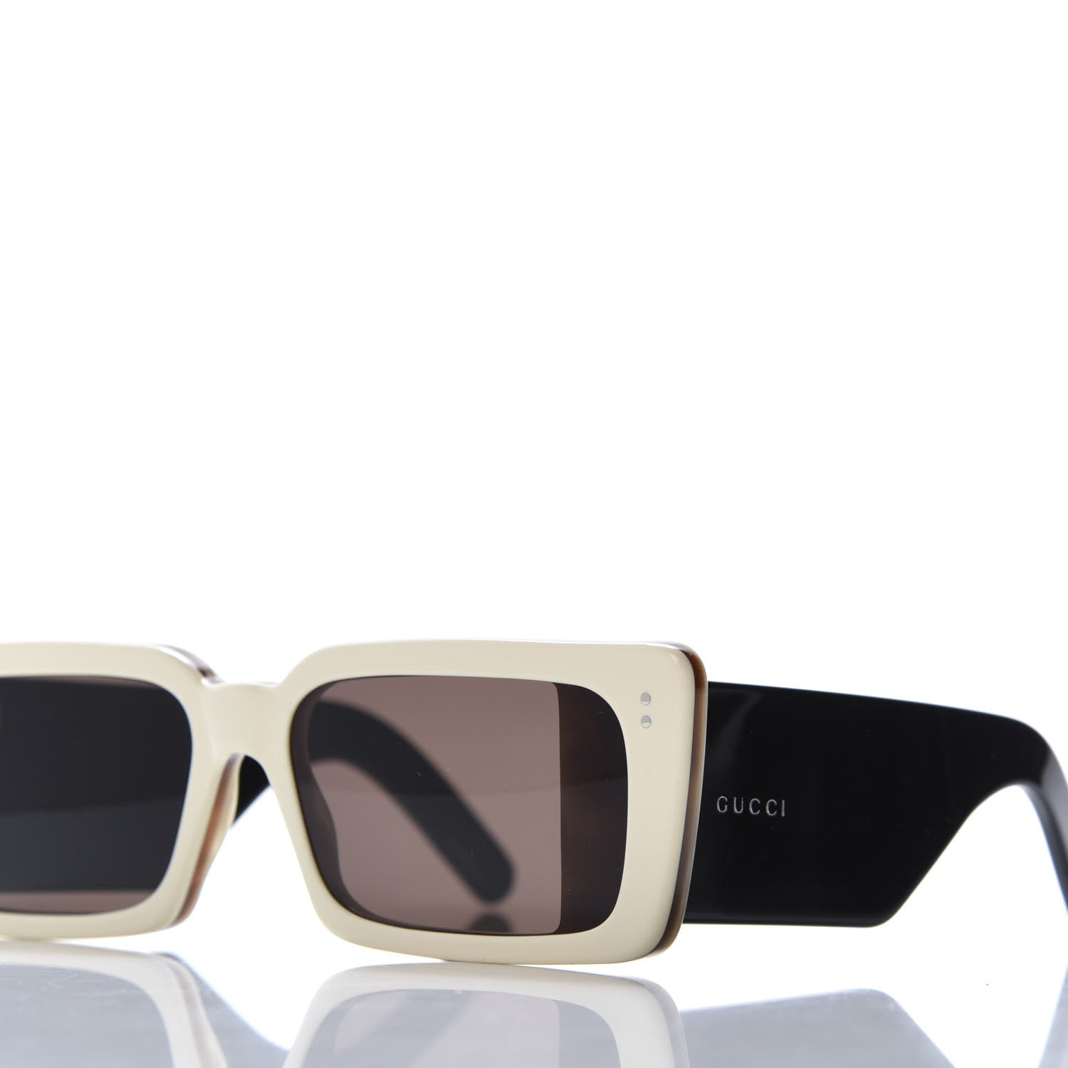 Gucci Acetate Rectangular Flap GG0543S Sunglasses White Black 5 of 9