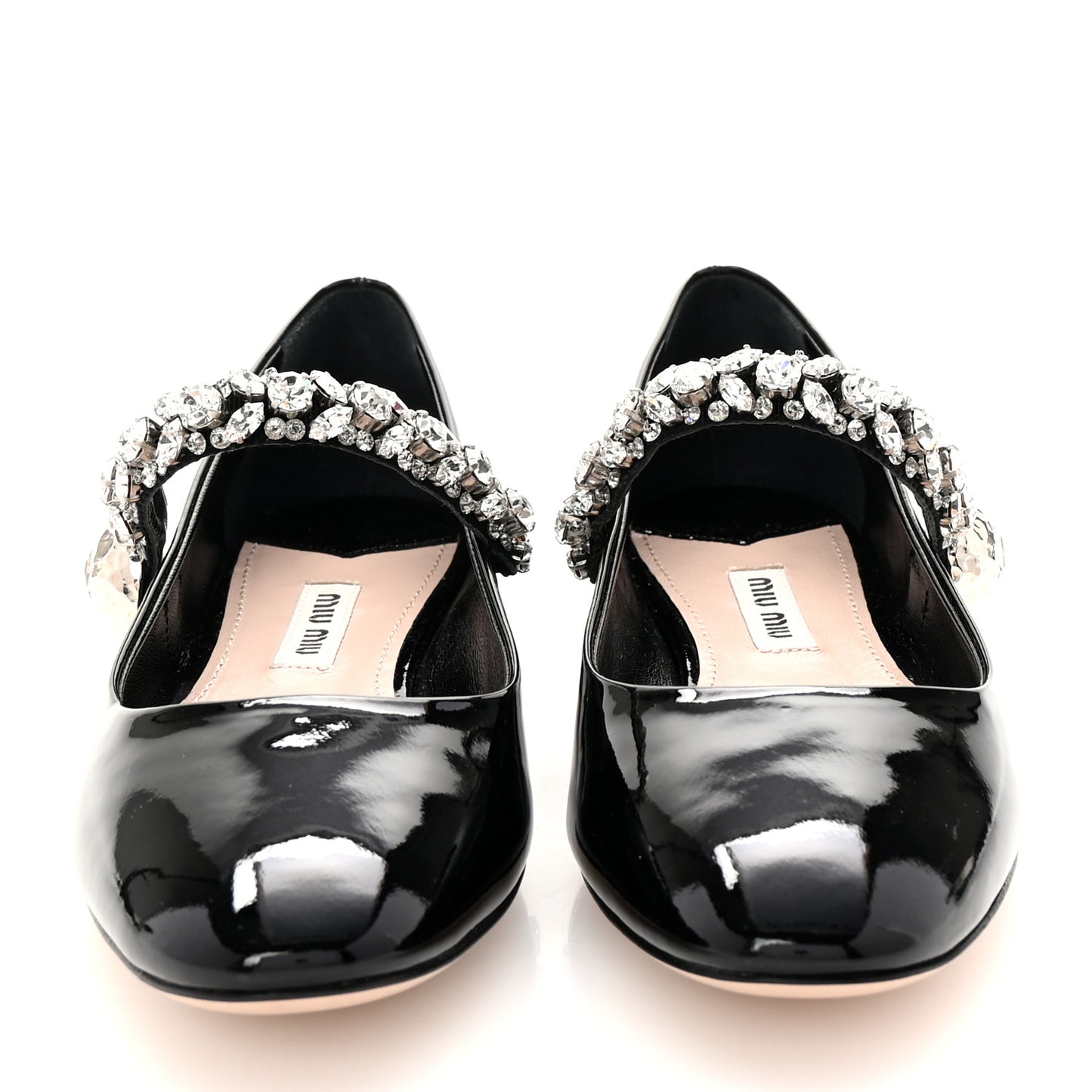 Patent Crystal Mary Jane Flats 36.5 Black