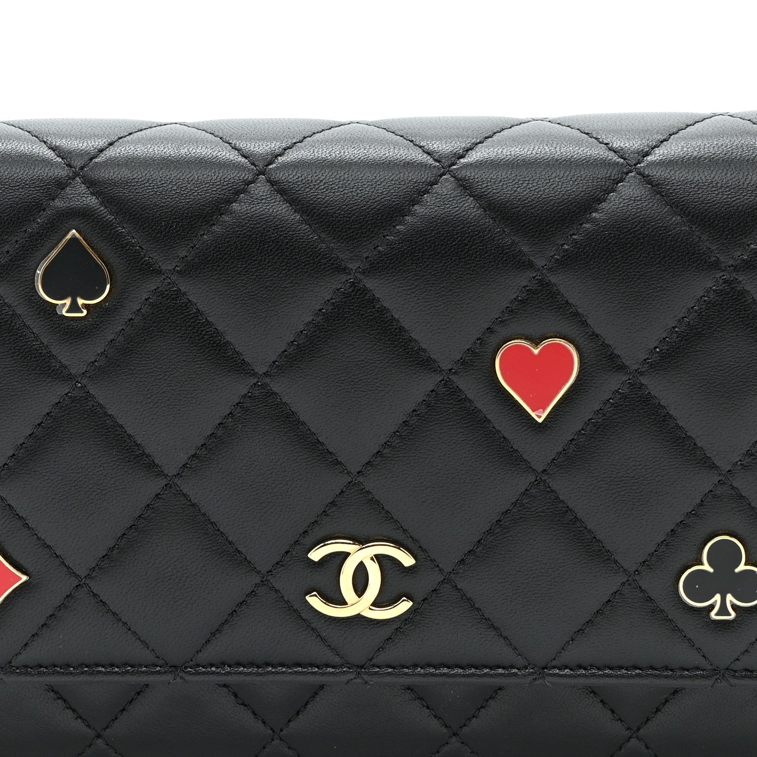 Chanel Lambskin Quilted Enamel Coco Casino Wallet On Chain WOC Black 9 of 11